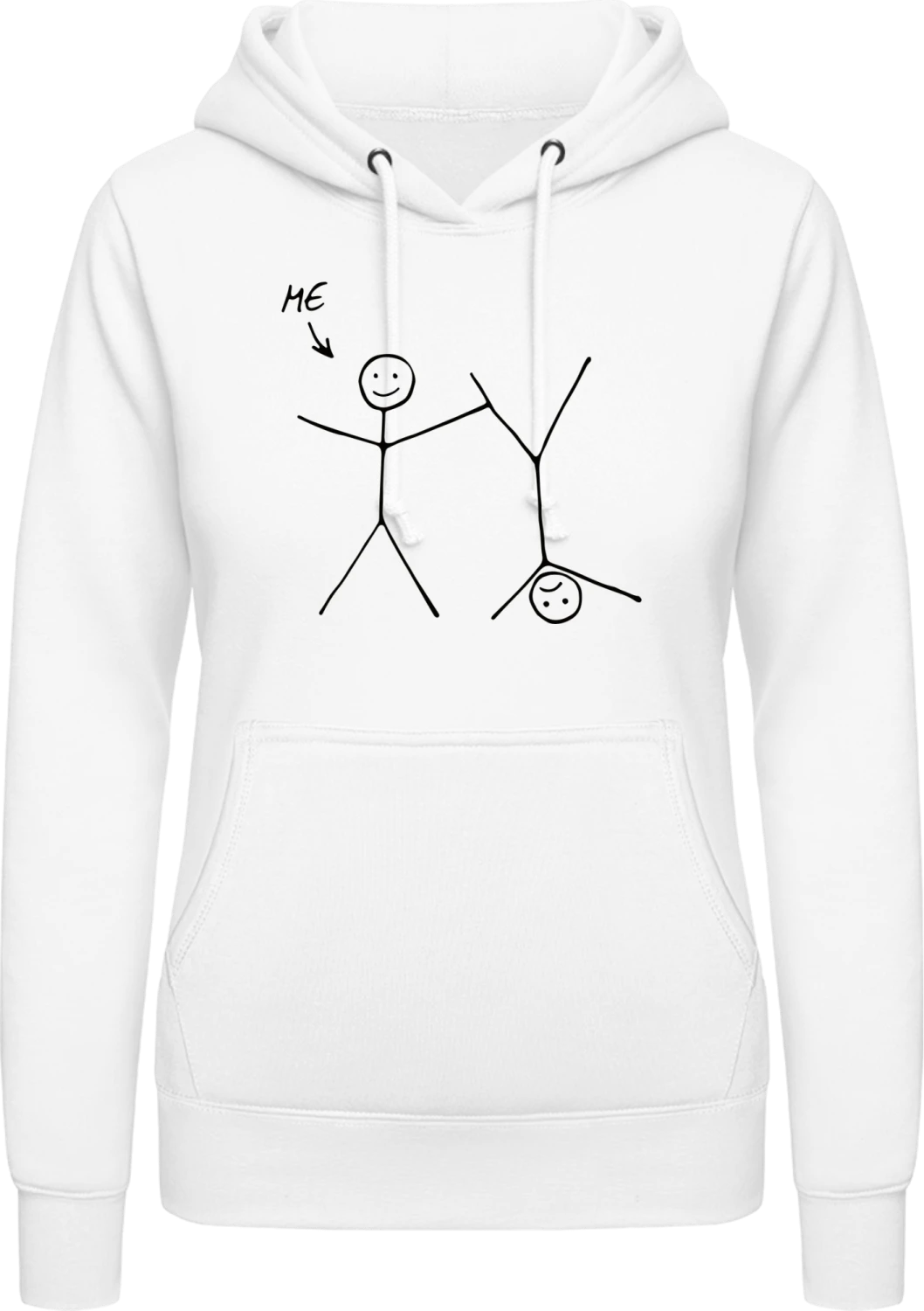 Me Fighting Comic - Arctic white AWDis ladies hoodie - Front