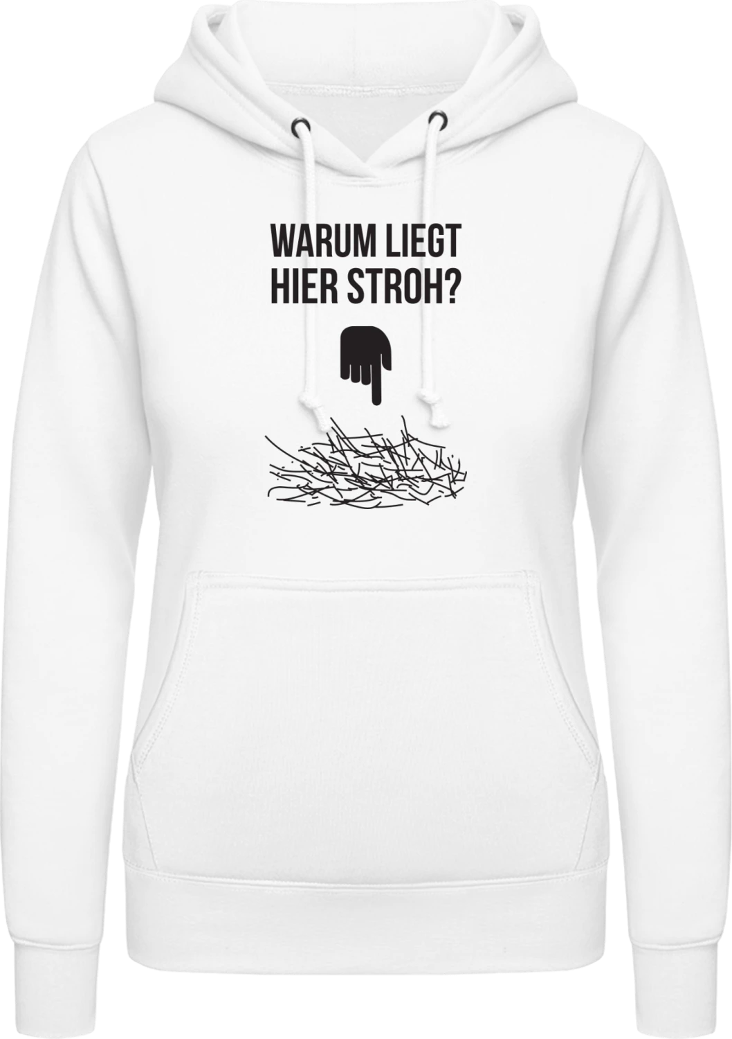 Warum liegt hier Stroh - Arctic white AWDis ladies hoodie - Front