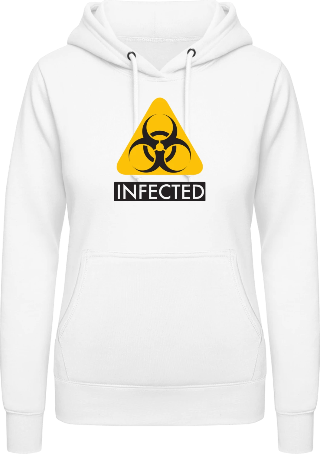 Infected Biohazard - Arctic white AWDis ladies hoodie - Front