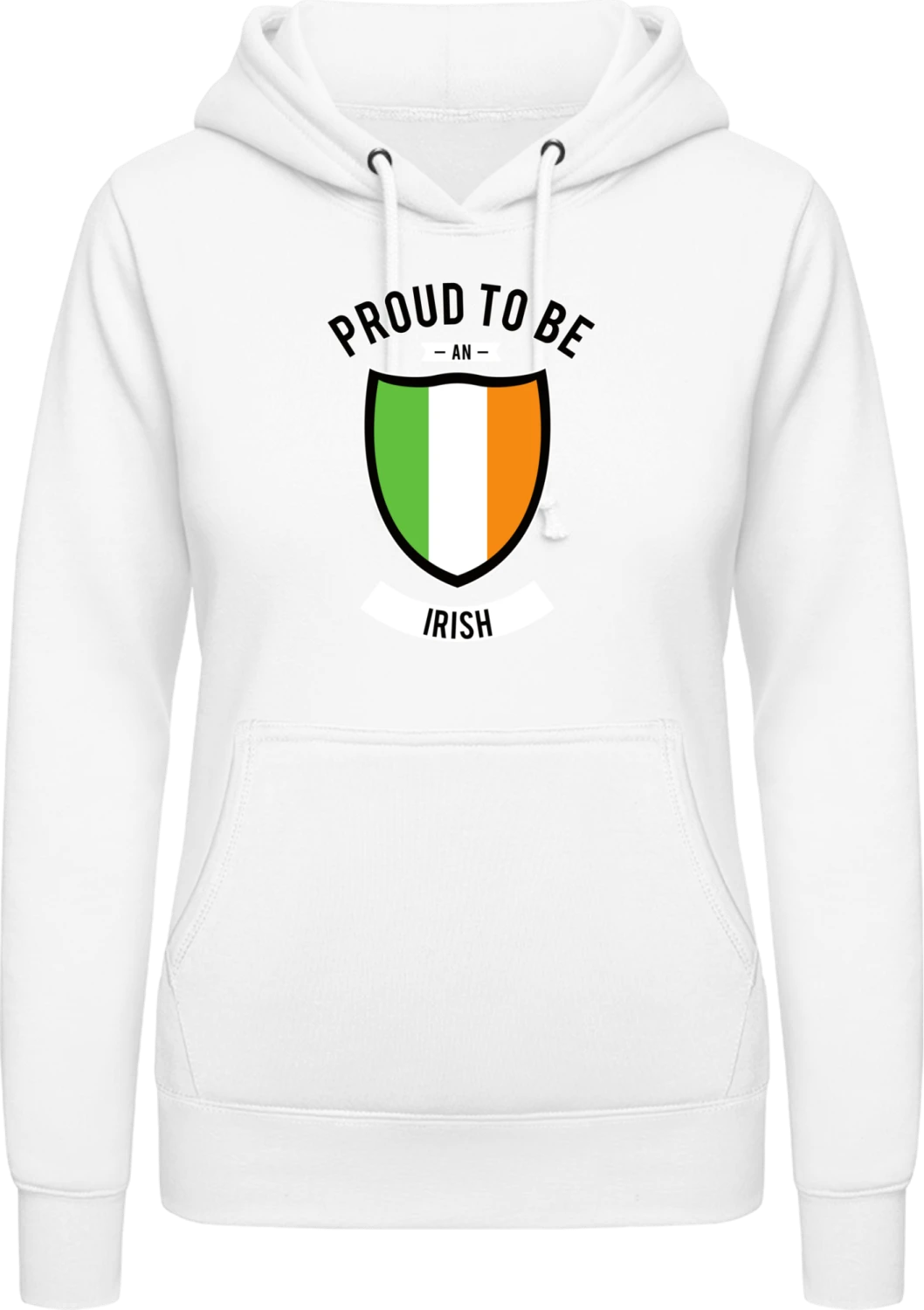 Proud To Be Irish - Arctic white AWDis ladies hoodie - Front