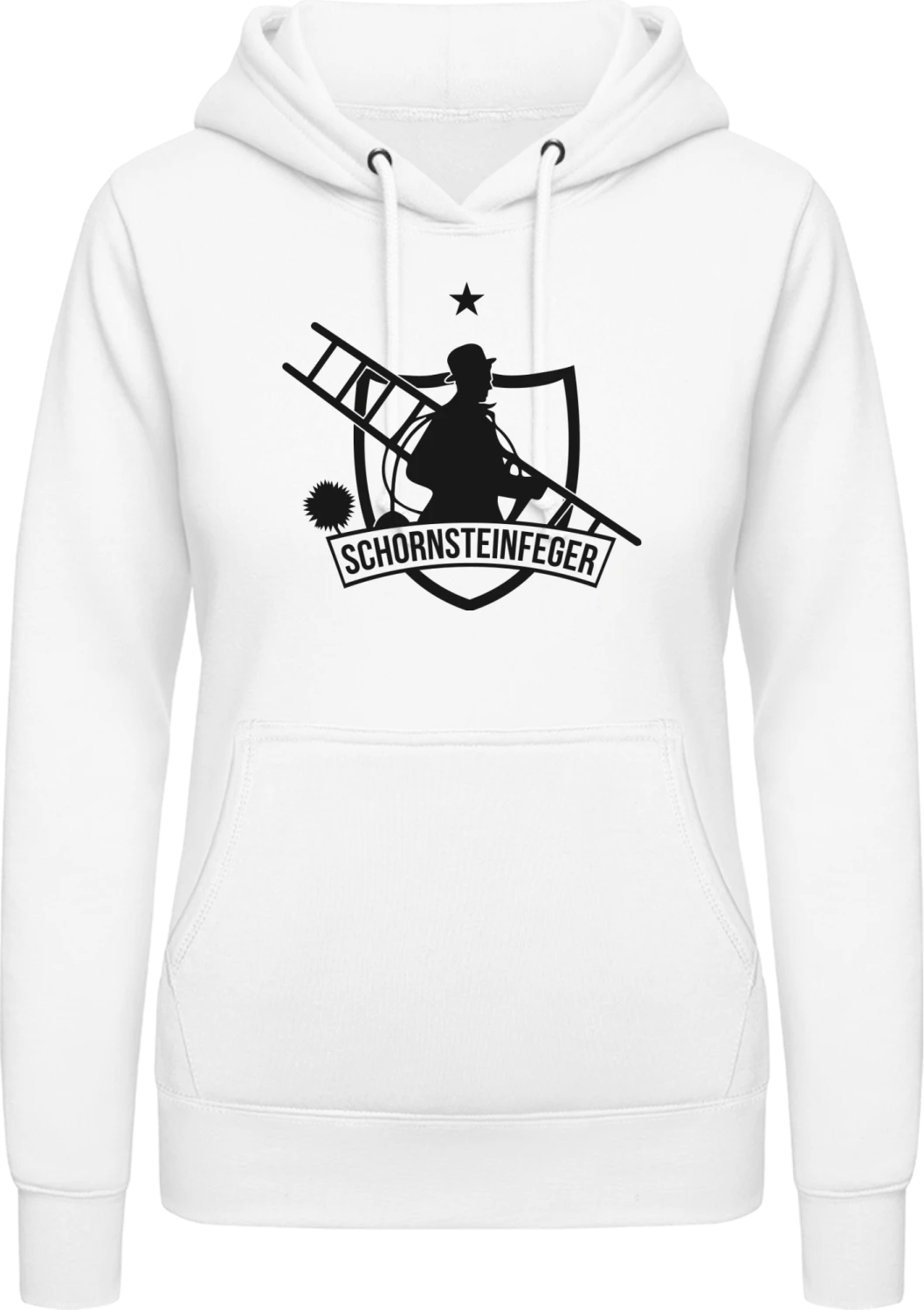 Schornsteinfeger Logo - Arctic white AWDis ladies hoodie - Front