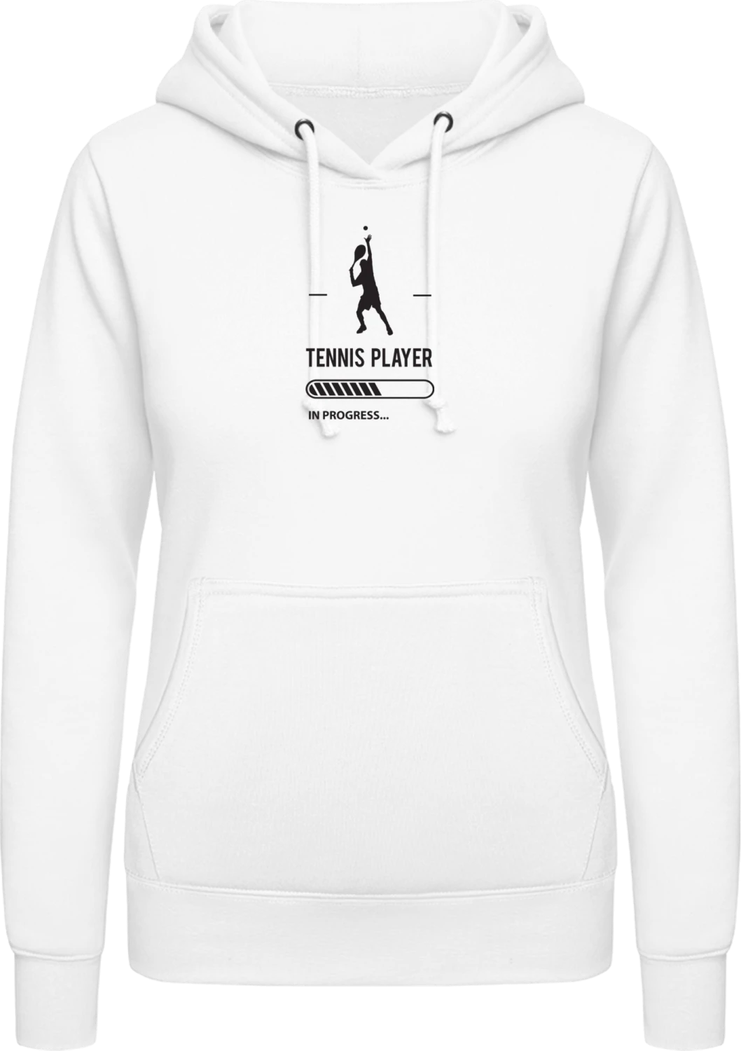 Tennis Player in Progress - Arctic white AWDis ladies hoodie - Front