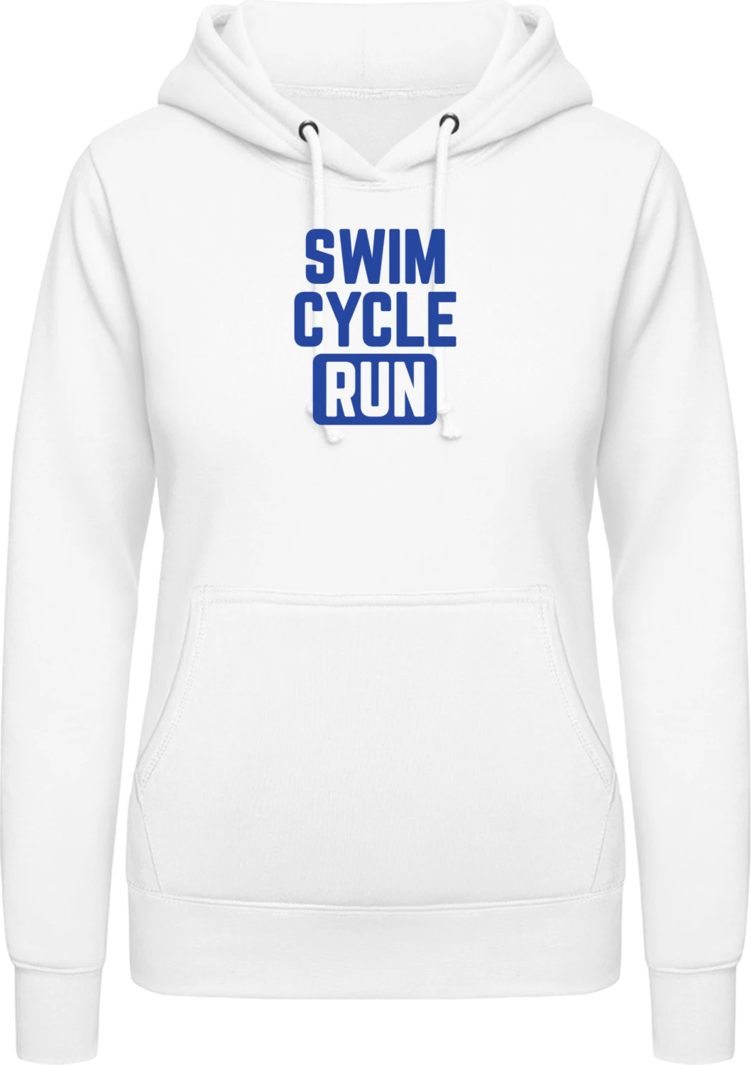 Swim Cycle Run - Arctic white AWDis ladies hoodie - Front