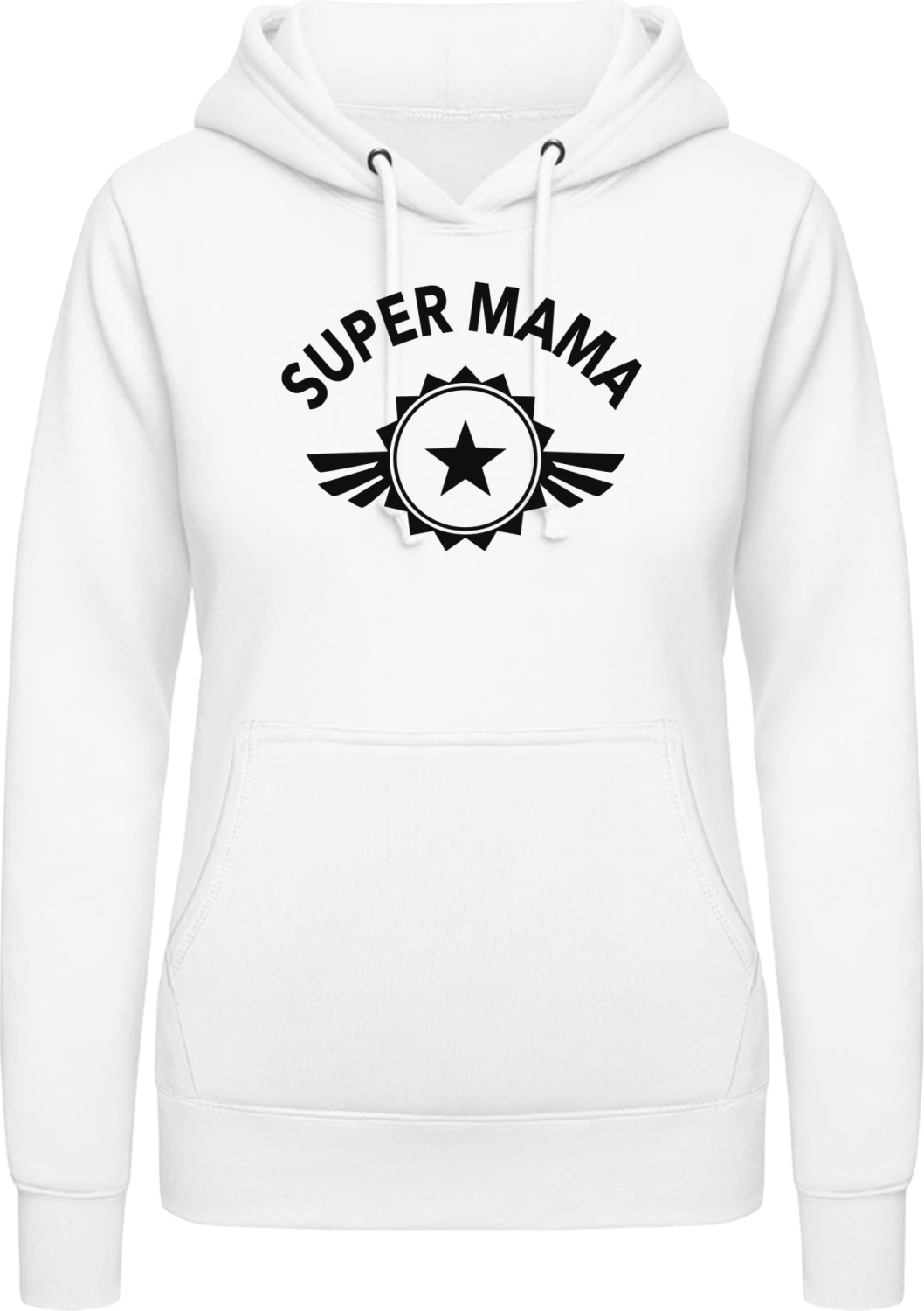 Super Mama - Arctic white AWDis ladies hoodie - Front