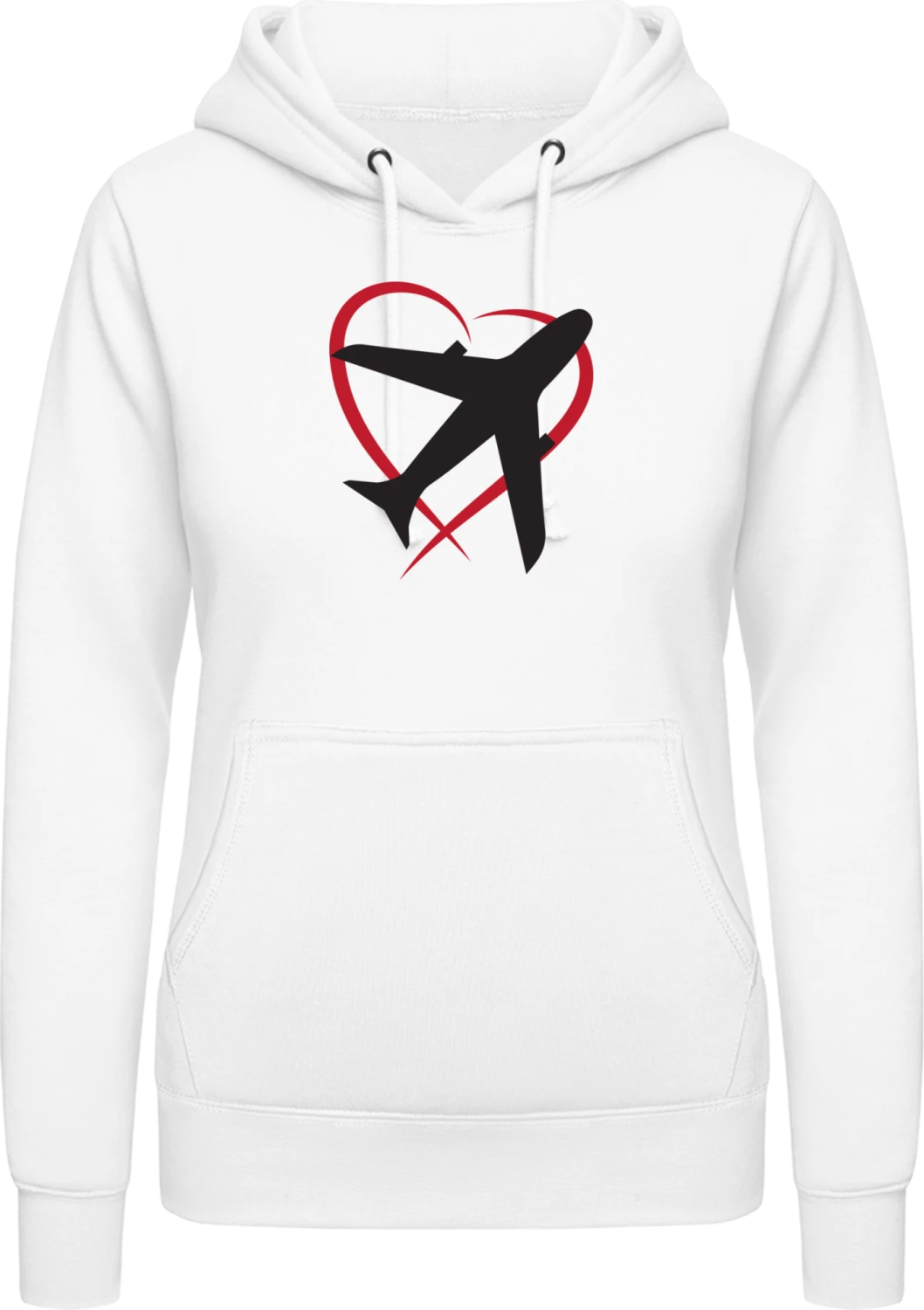 Love To Fly - Arctic white AWDis ladies hoodie - Front