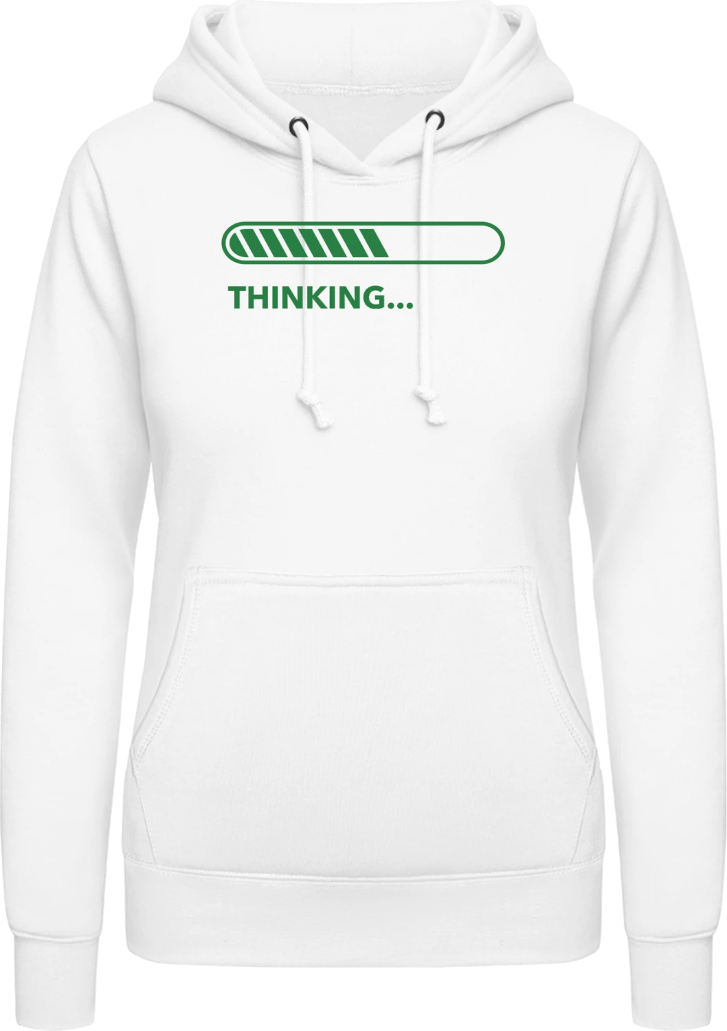 Thinking Progress - Arctic white AWDis ladies hoodie - Front