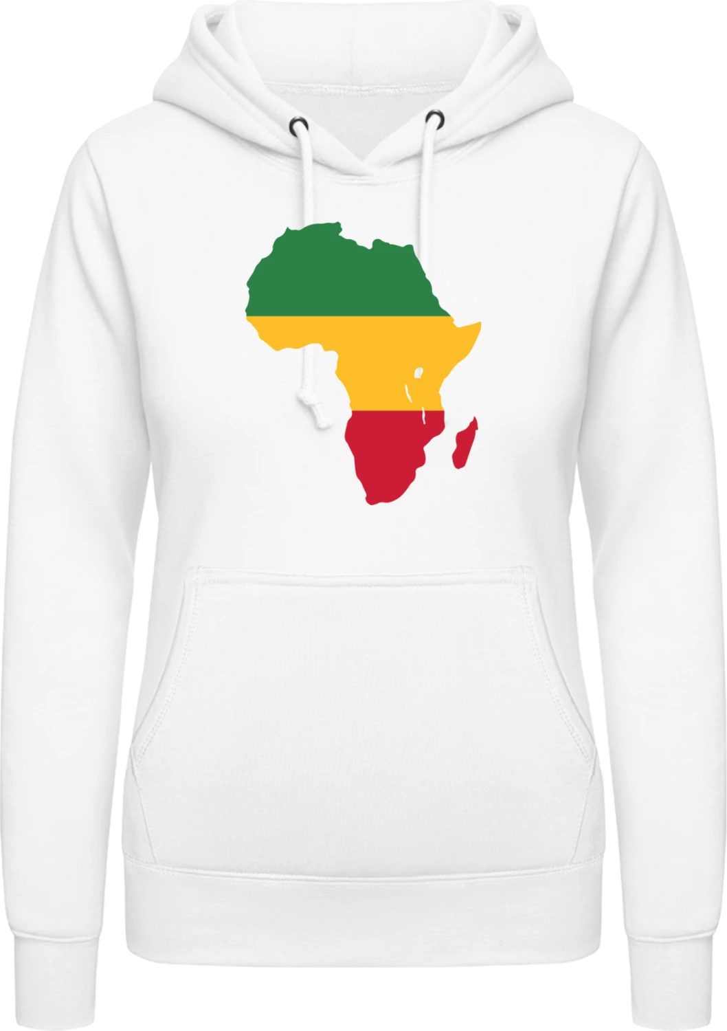 Africa - Arctic white AWDis ladies hoodie - Front