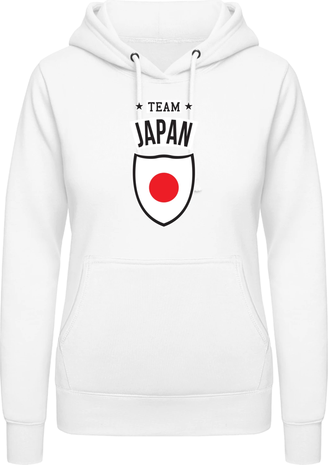 Team Japan - Arctic white AWDis ladies hoodie - Front