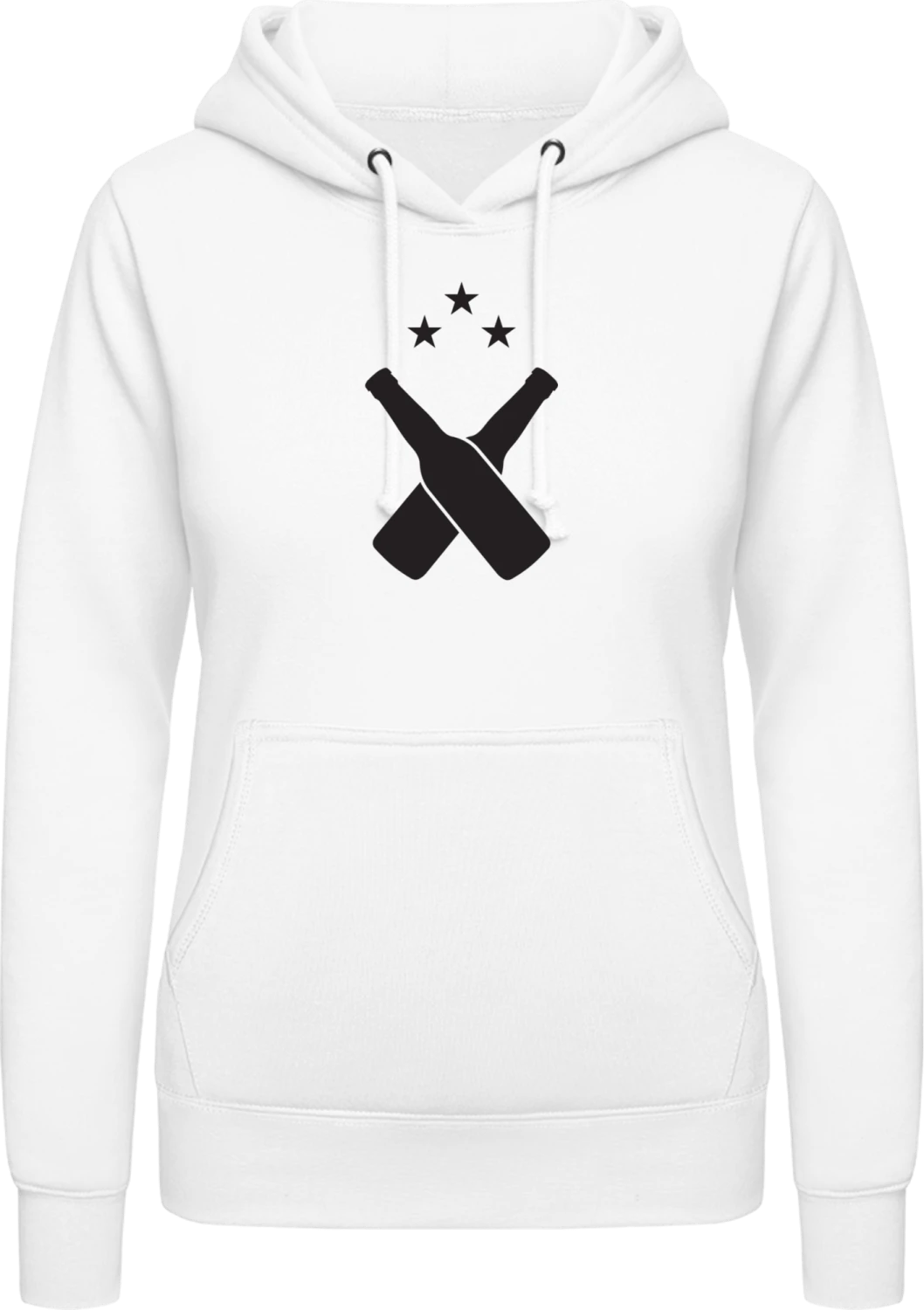 Beer Bottles Crossed - Arctic white AWDis ladies hoodie - Front