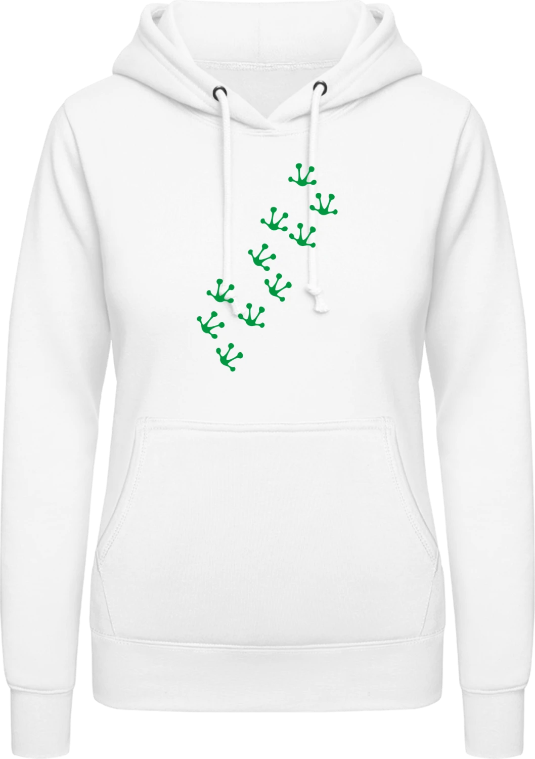 Frog Track - Arctic white AWDis ladies hoodie - Front