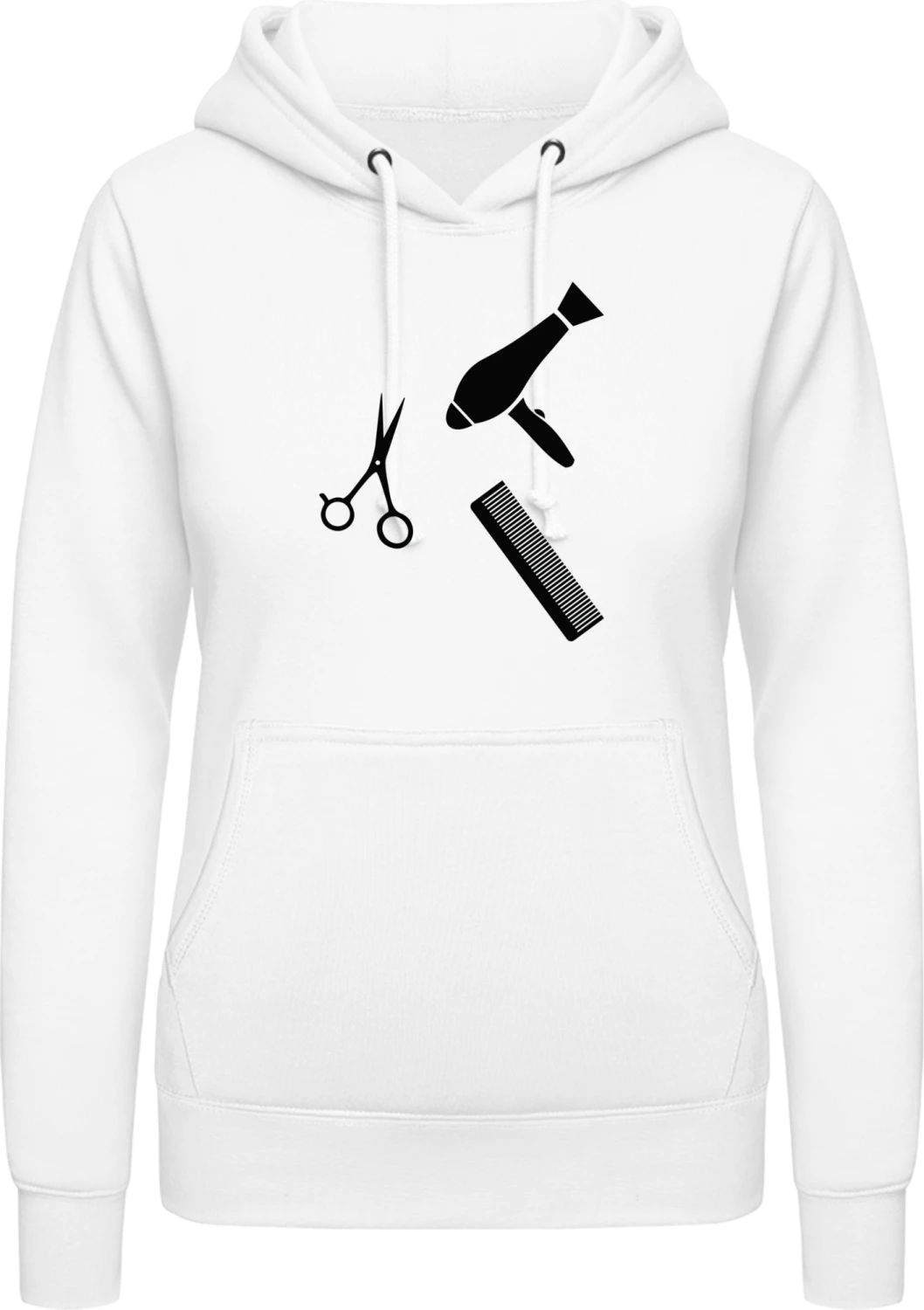 Hairdresser Tools - Arctic white AWDis ladies hoodie - Front