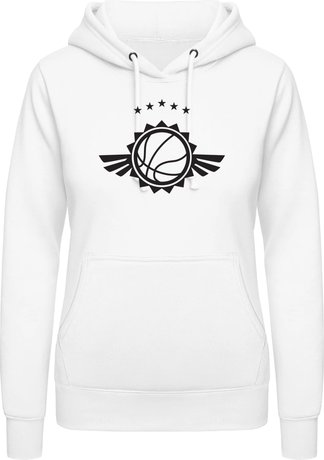 Basketball Winged Symbol - Arctic white AWDis ladies hoodie - Front