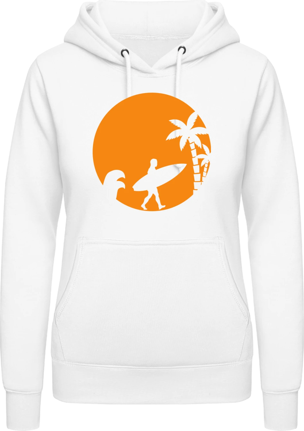 Surfer Paradise - Arctic white AWDis ladies hoodie - Front