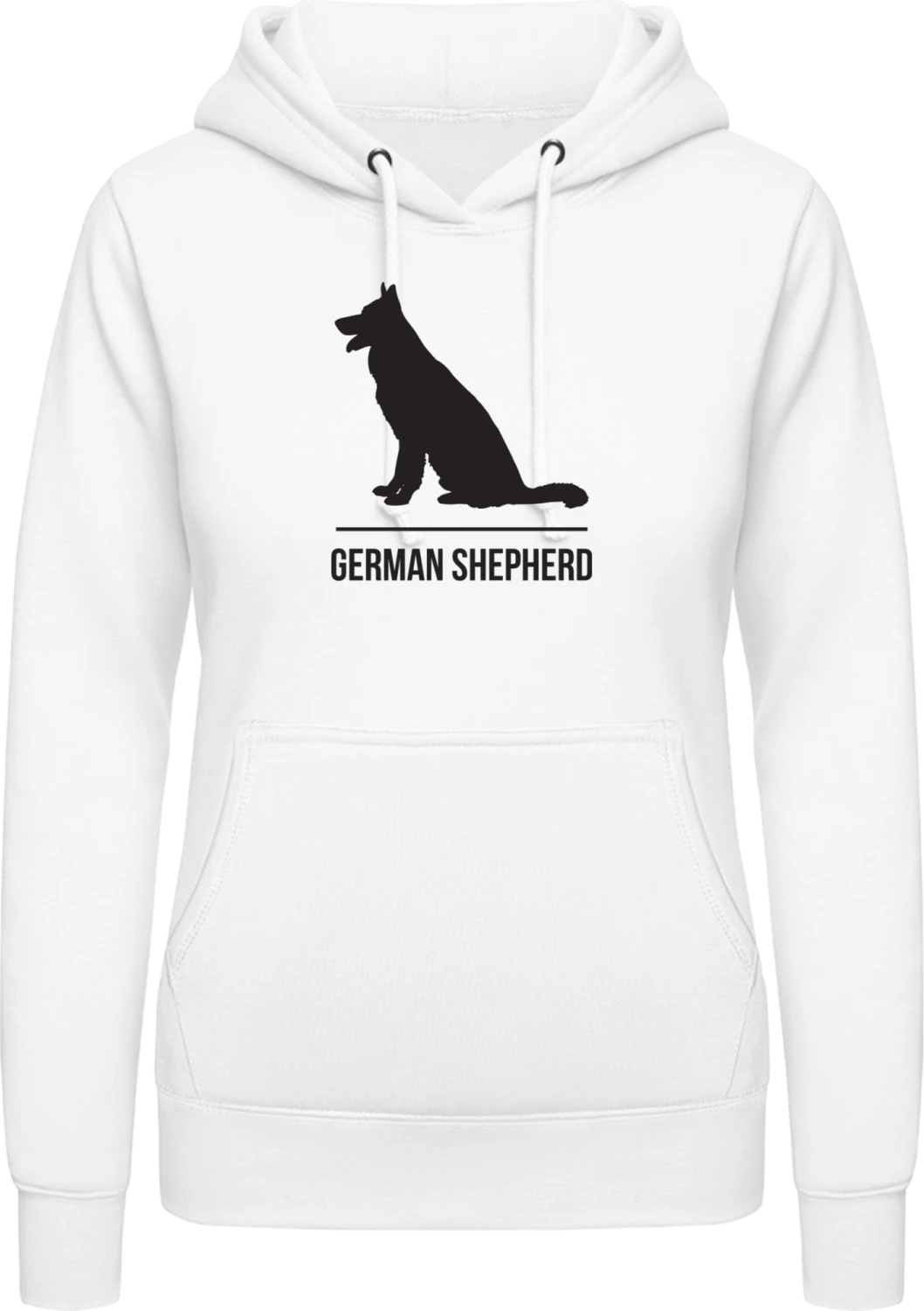 German Shepherd - Arctic white AWDis ladies hoodie - Front