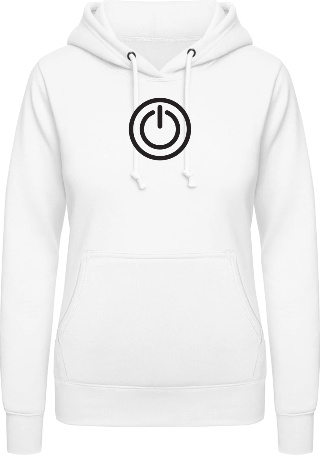 Power On Computer Button - Arctic white AWDis ladies hoodie - Front