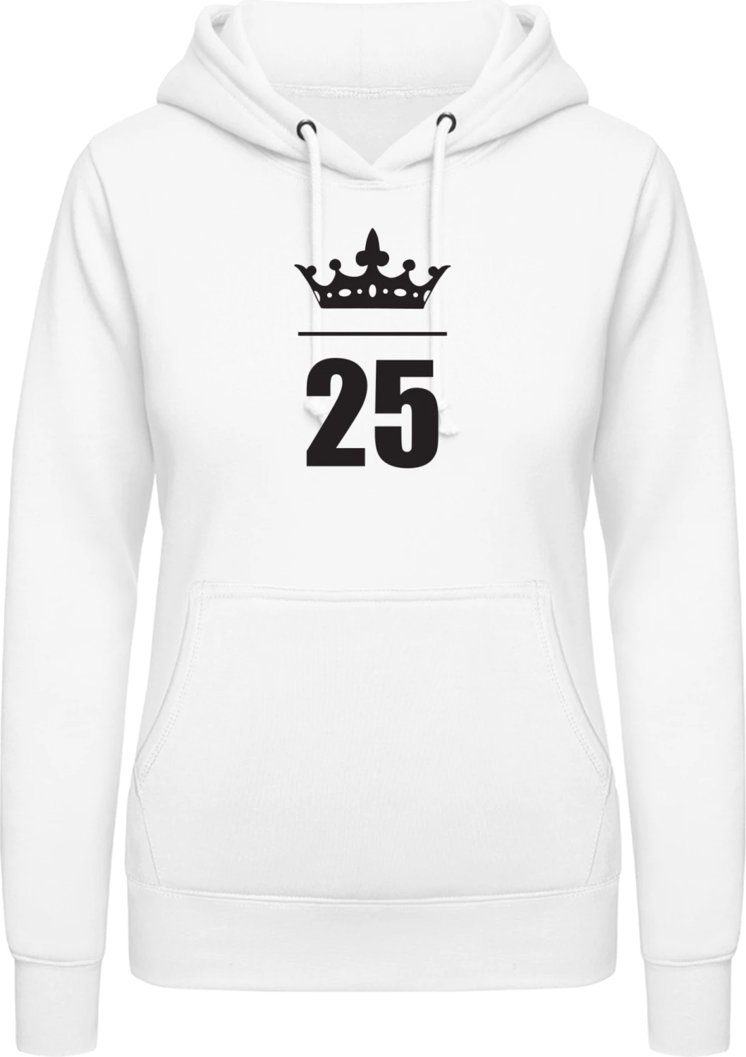 25 Years old - Arctic white AWDis ladies hoodie - Front