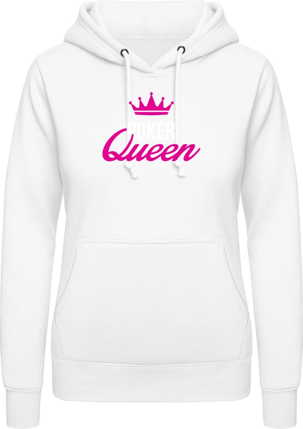 Poker Queen - Arctic white AWDis ladies hoodie - Front