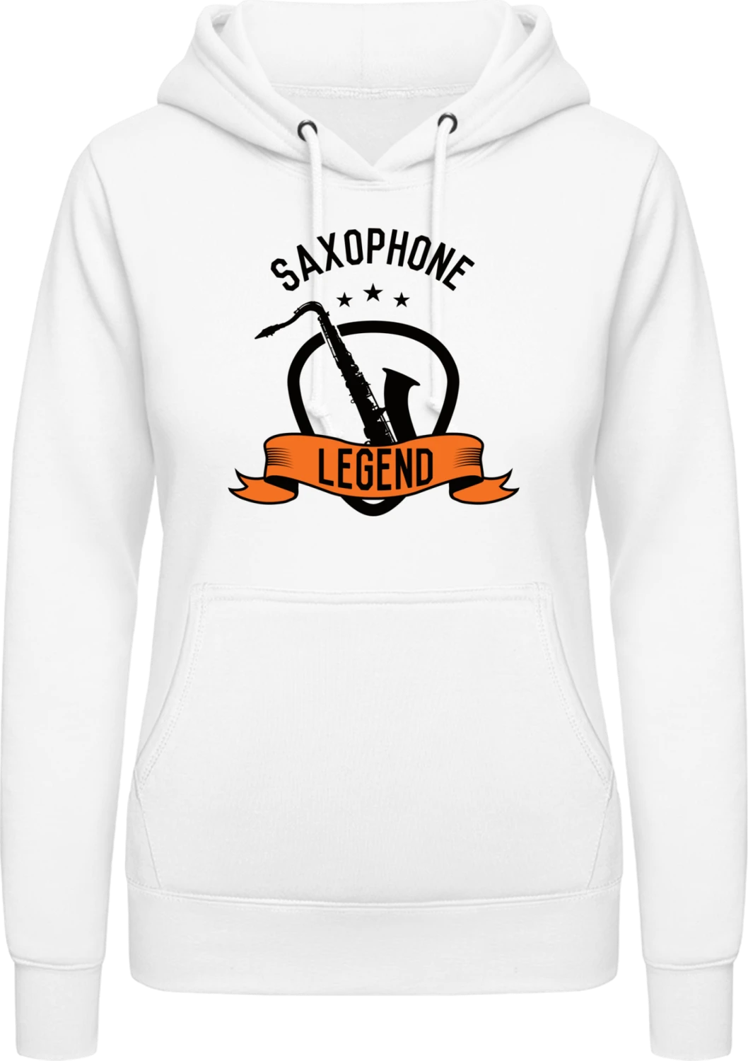 Saxophone Legend - Arctic white AWDis ladies hoodie - Front