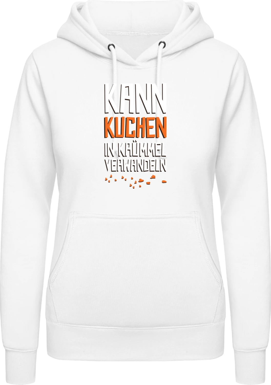 Kann Kuchen in Krümel verwandeln - Arctic white AWDis ladies hoodie - Front