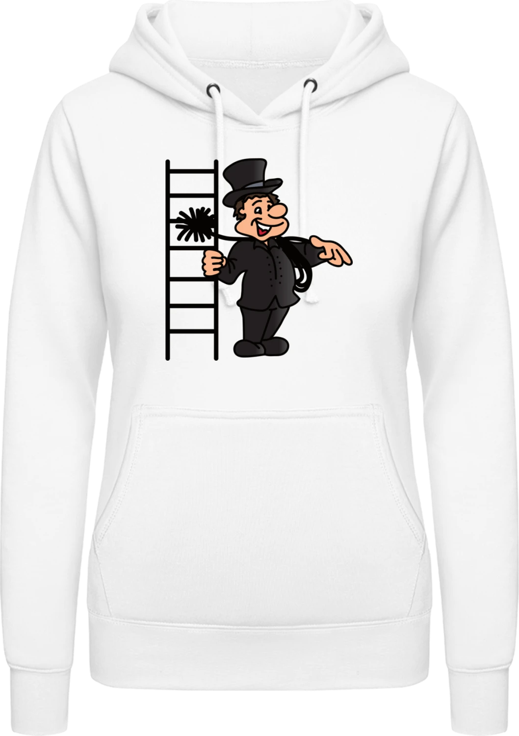 Happy Chimney Sweeper - Arctic white AWDis ladies hoodie - Front