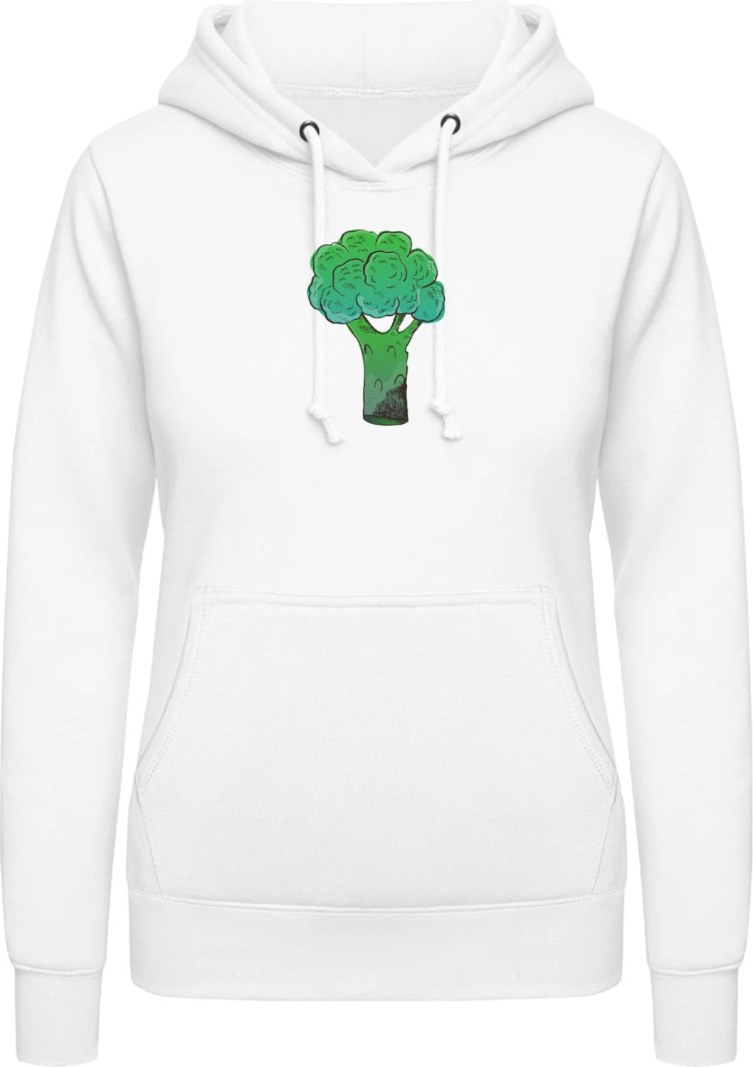 Brokkoli - Arctic white AWDis ladies hoodie - Front