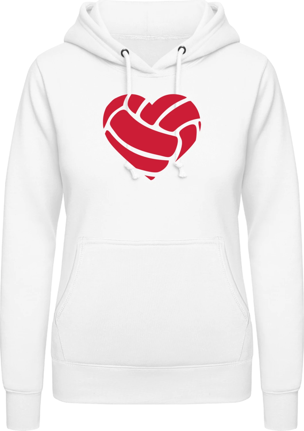 Volleyball Heart - Arctic white AWDis ladies hoodie - Front