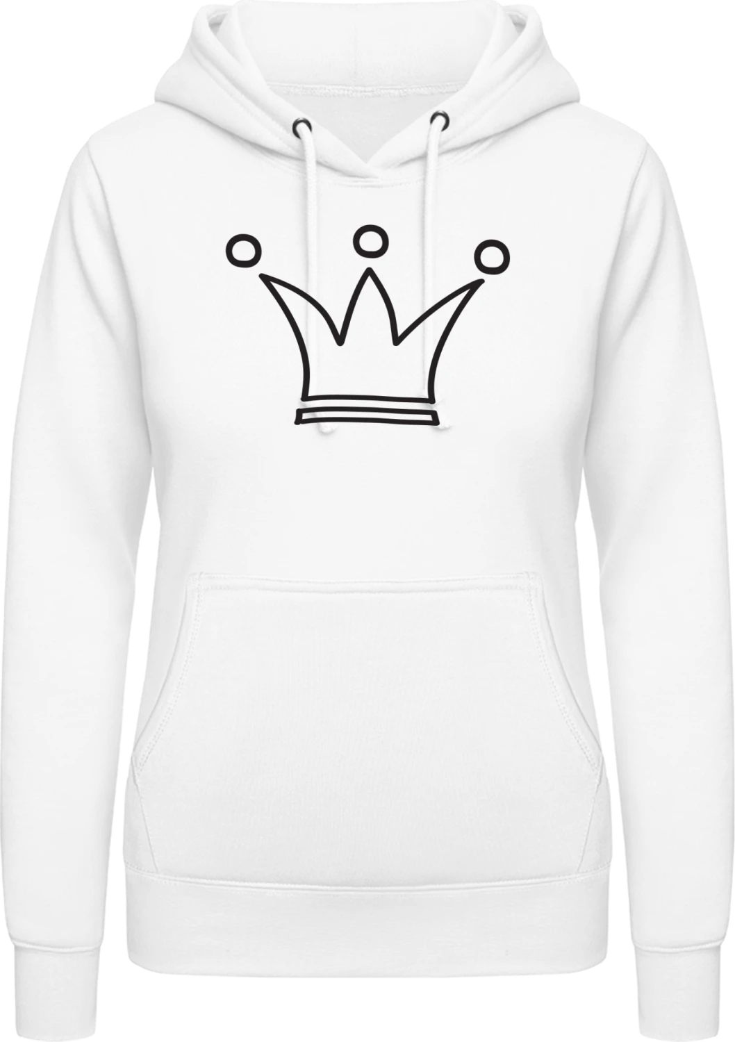 Crown Outline - Arctic white AWDis ladies hoodie - Front