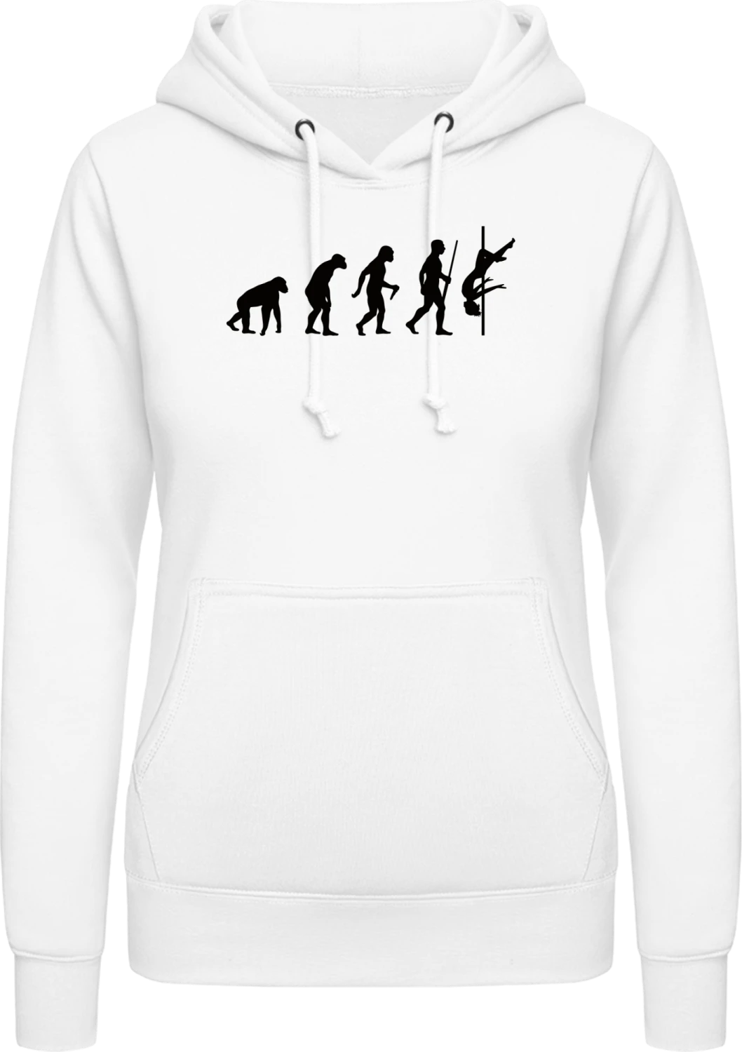 Pole Dancer Evolution - Arctic white AWDis ladies hoodie - Front