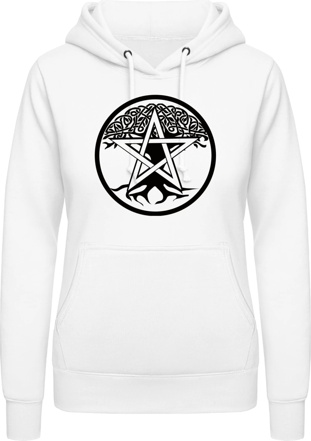 Satanic Cult Pentagram - Arctic white AWDis ladies hoodie - Front