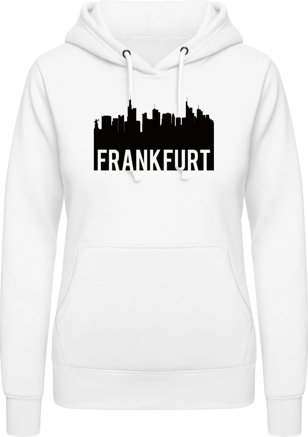 Frankfurt Skyline - Arctic white AWDis ladies hoodie - Front