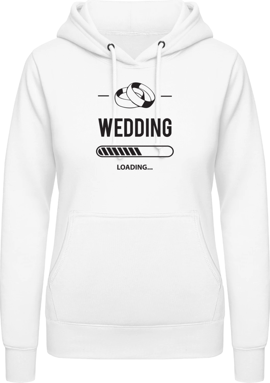 Wedding Loading - Arctic white AWDis ladies hoodie - Front