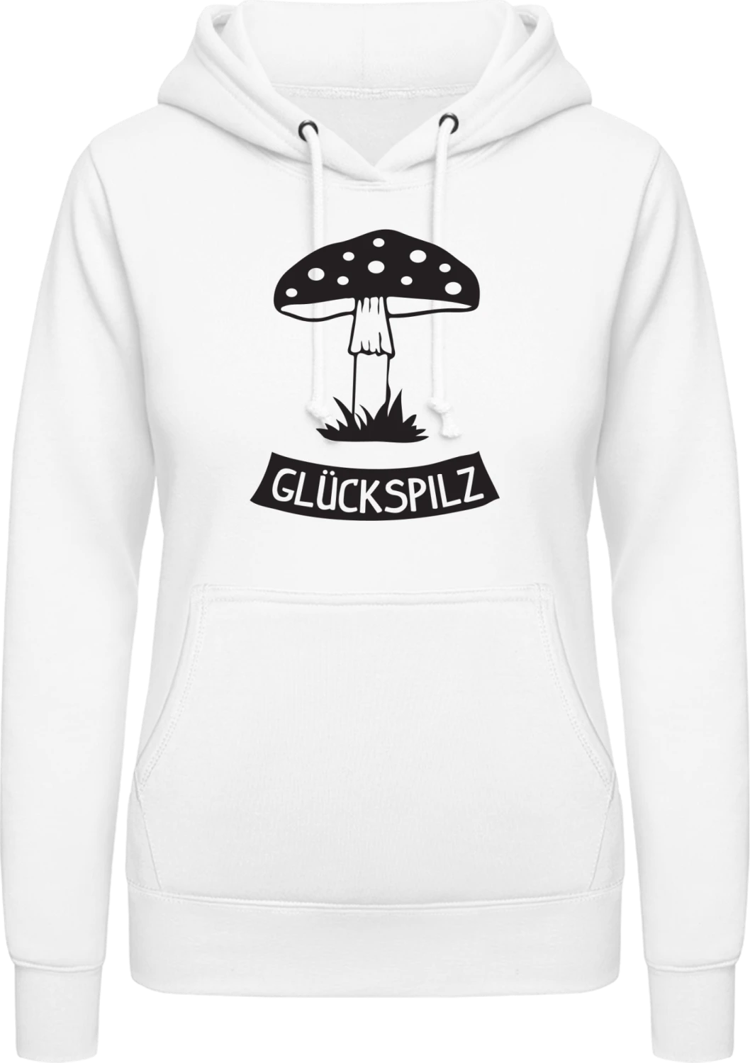 Glückspilz - Arctic white AWDis ladies hoodie - Front