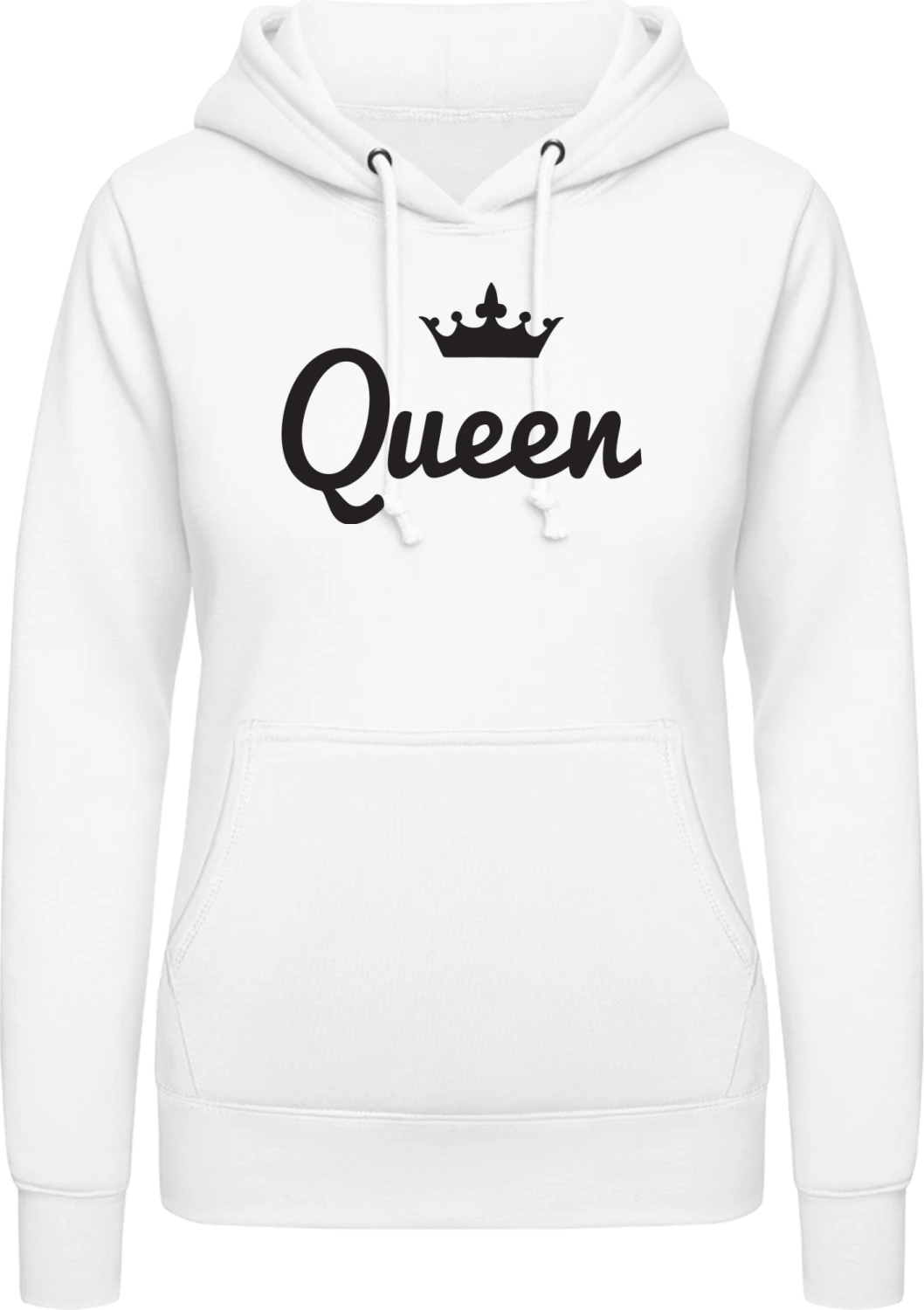 Queen with Crown - Arctic white AWDis ladies hoodie - Front