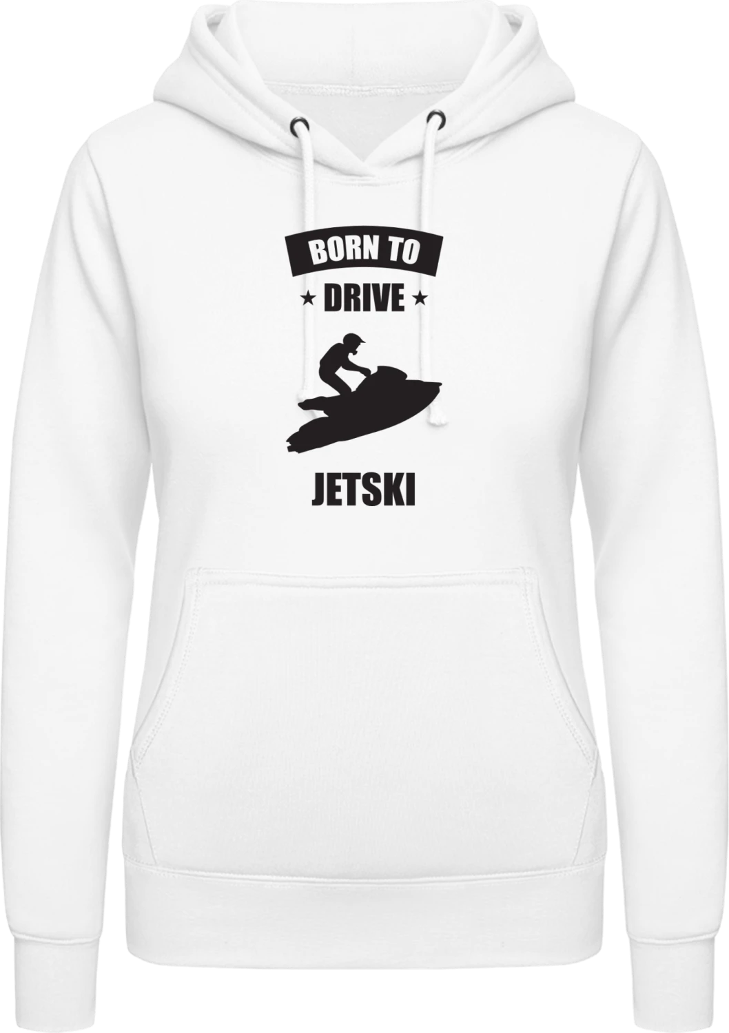 Born To Drive Jet Ski - Arctic white AWDis ladies hoodie - Front