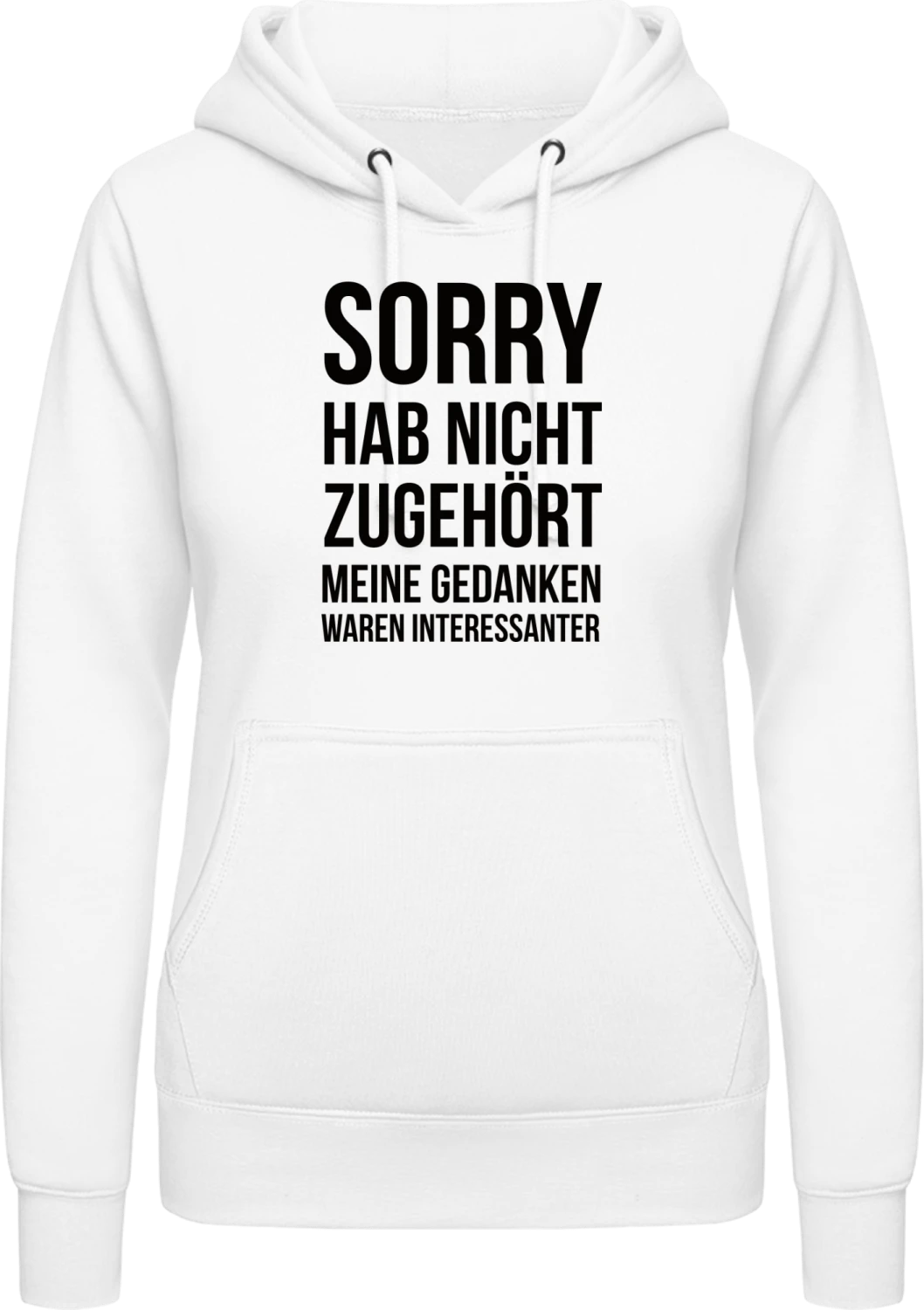 Sorry hab nicht zugehört - Arctic white AWDis ladies hoodie - Front