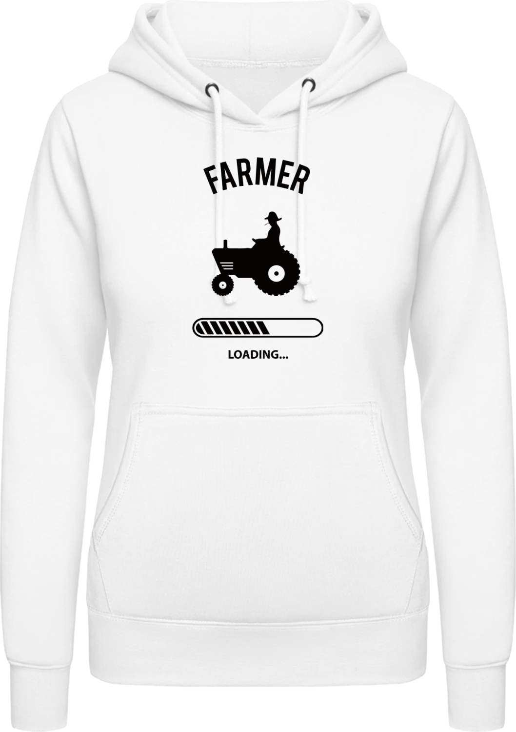 Farmer Loading - Arctic white AWDis ladies hoodie - Front