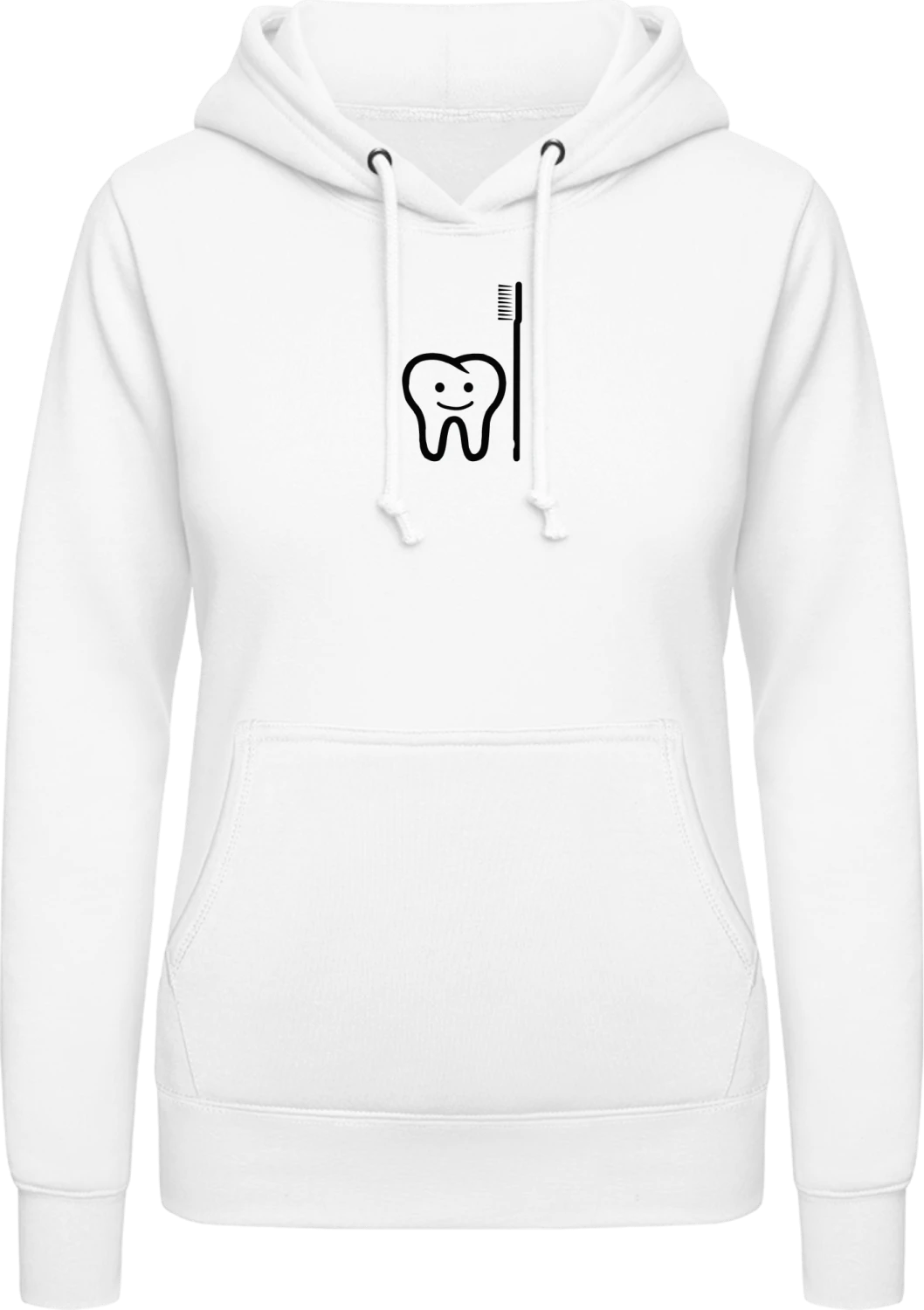 Zähneputzen - Arctic white AWDis ladies hoodie - Front