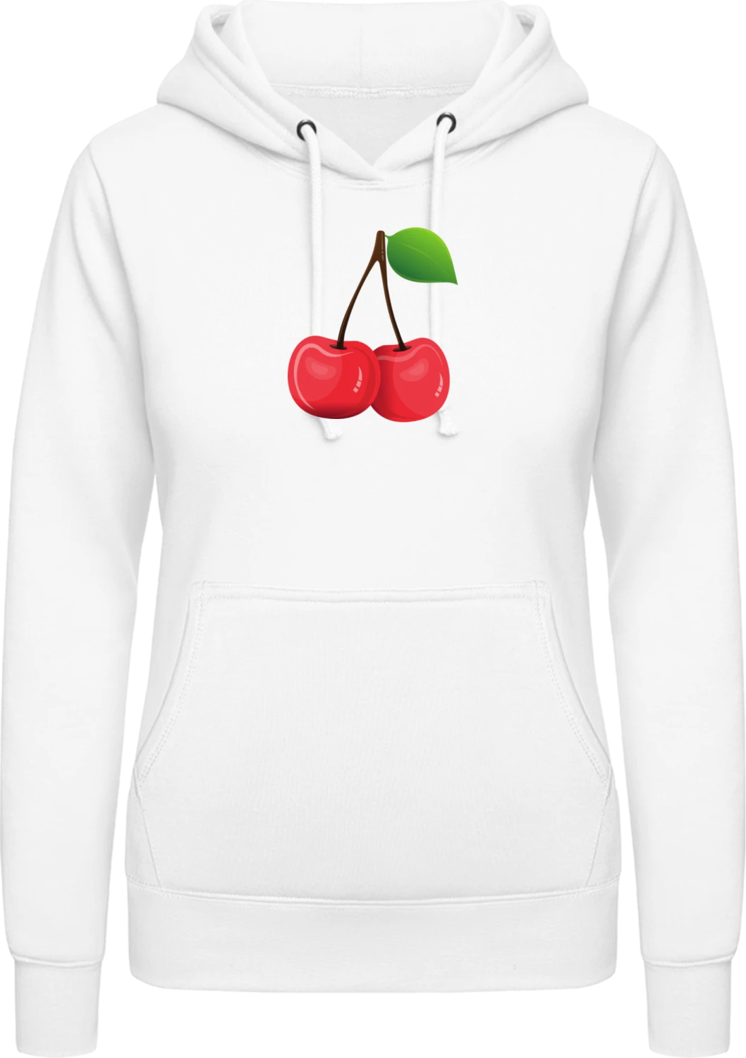 Kirschen - Arctic white AWDis ladies hoodie - Front