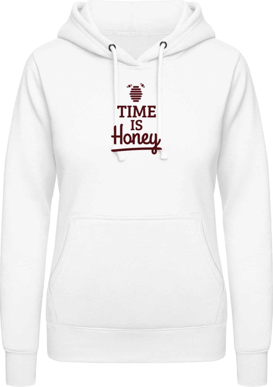 Time Is Honey - Arctic white AWDis ladies hoodie - Front