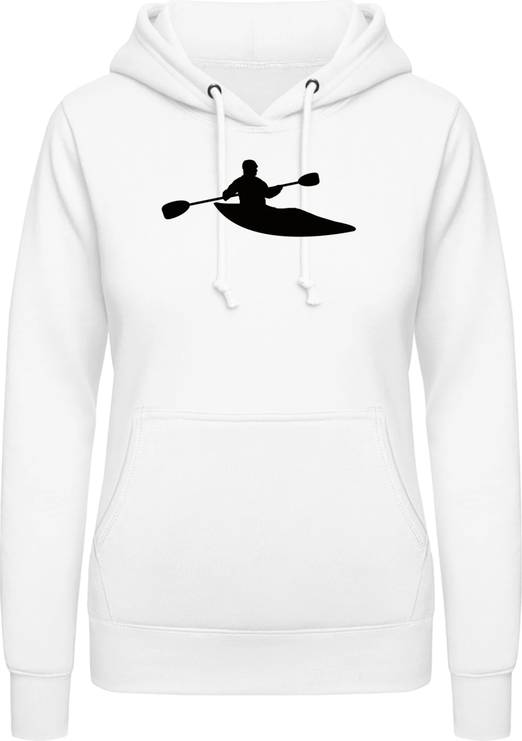 Kayaker Silhouette - Arctic white AWDis ladies hoodie - Front