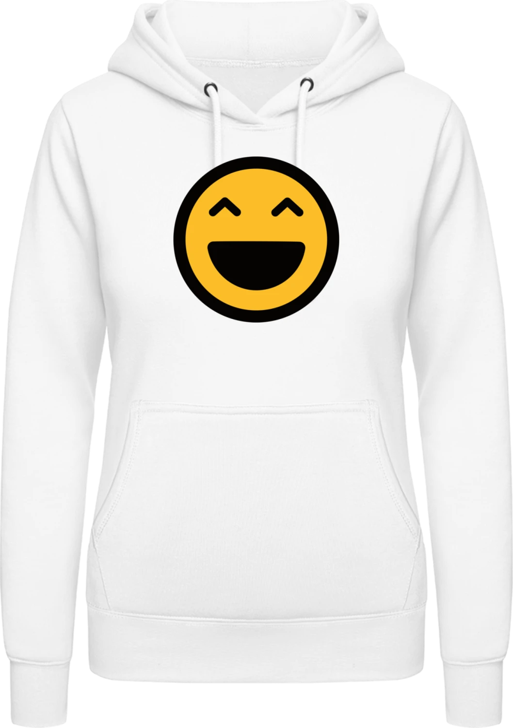 LOL Smiley Emoticon - Arctic white AWDis ladies hoodie - Front