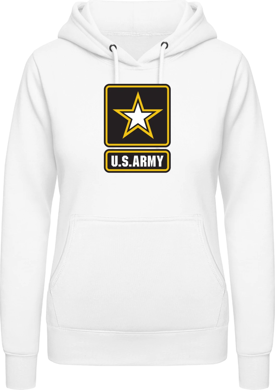 US ARMY - Arctic white AWDis ladies hoodie - Front