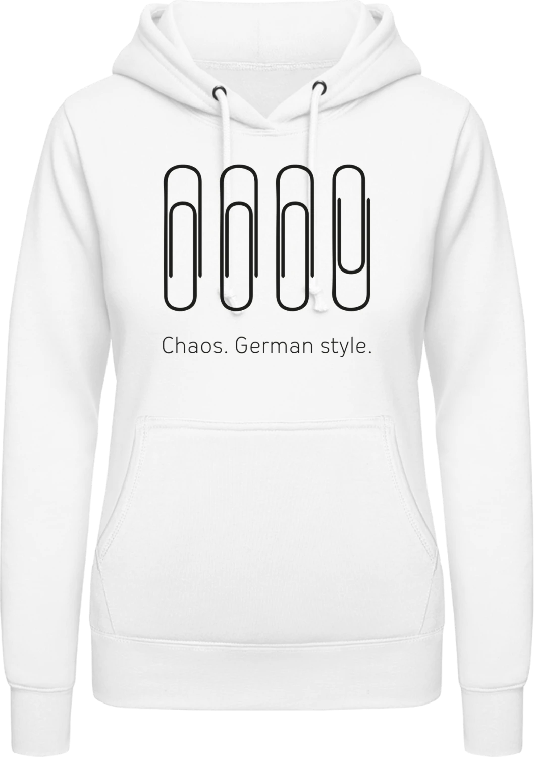 Chaos German Style - Arctic white AWDis ladies hoodie - Front