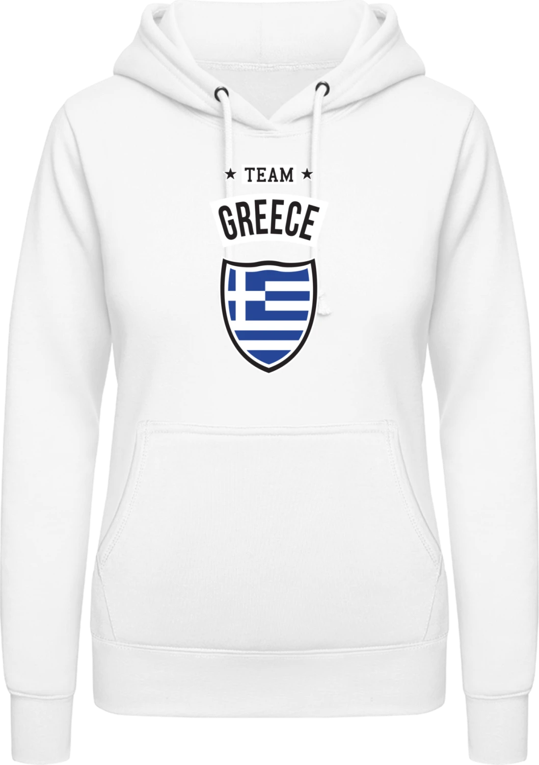 Team Greece - Arctic white AWDis ladies hoodie - Front