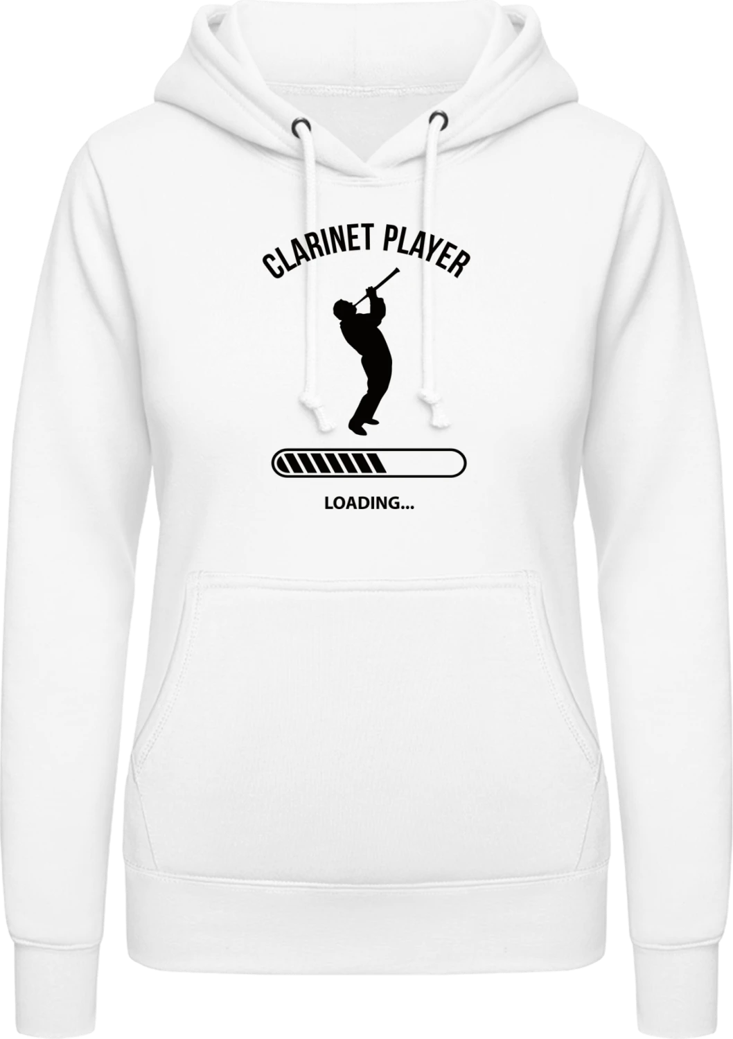 Clarinet Player Loading - Arctic white AWDis ladies hoodie - Front