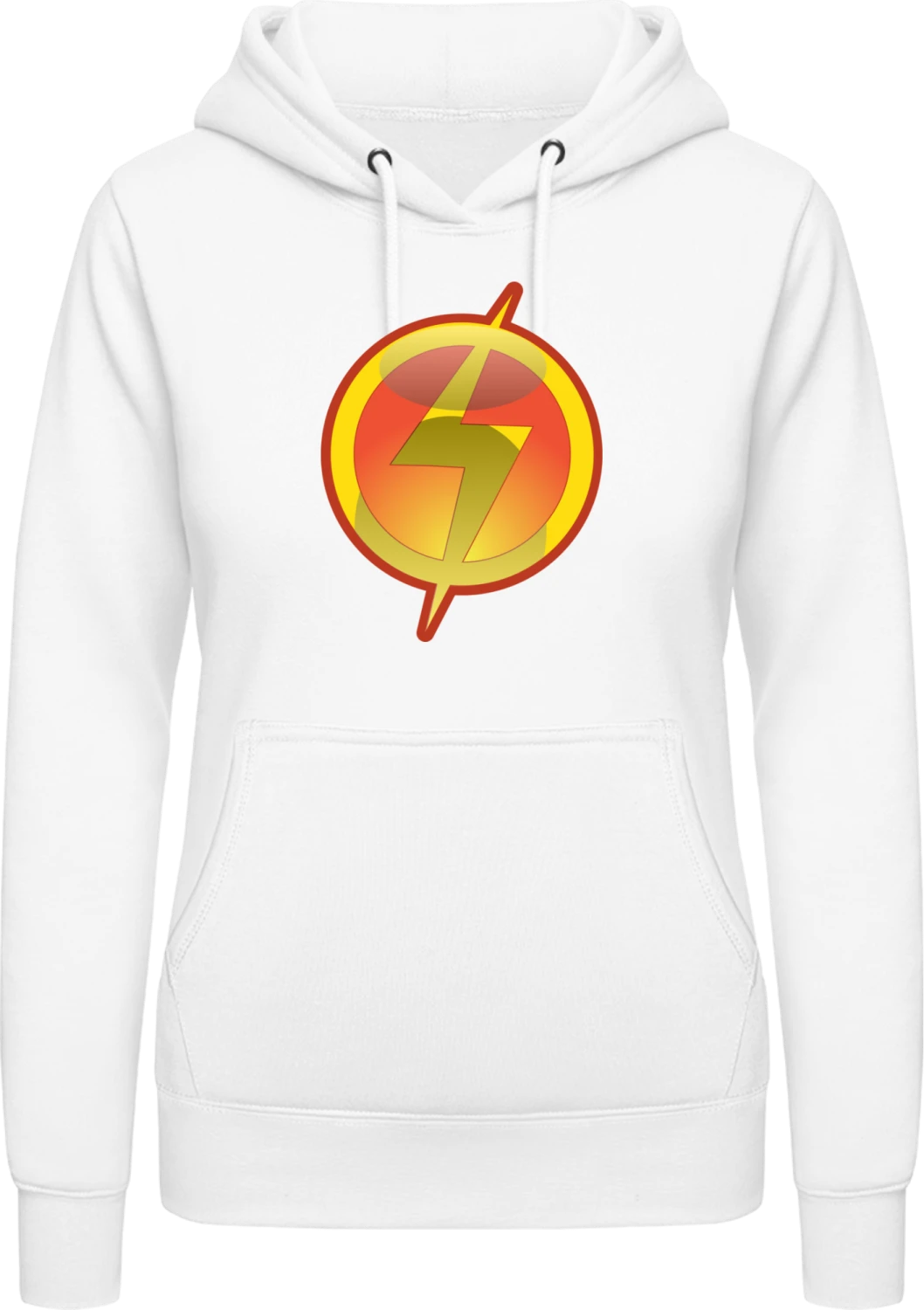 Superhero Flash Symbol - Arctic white AWDis ladies hoodie - Front