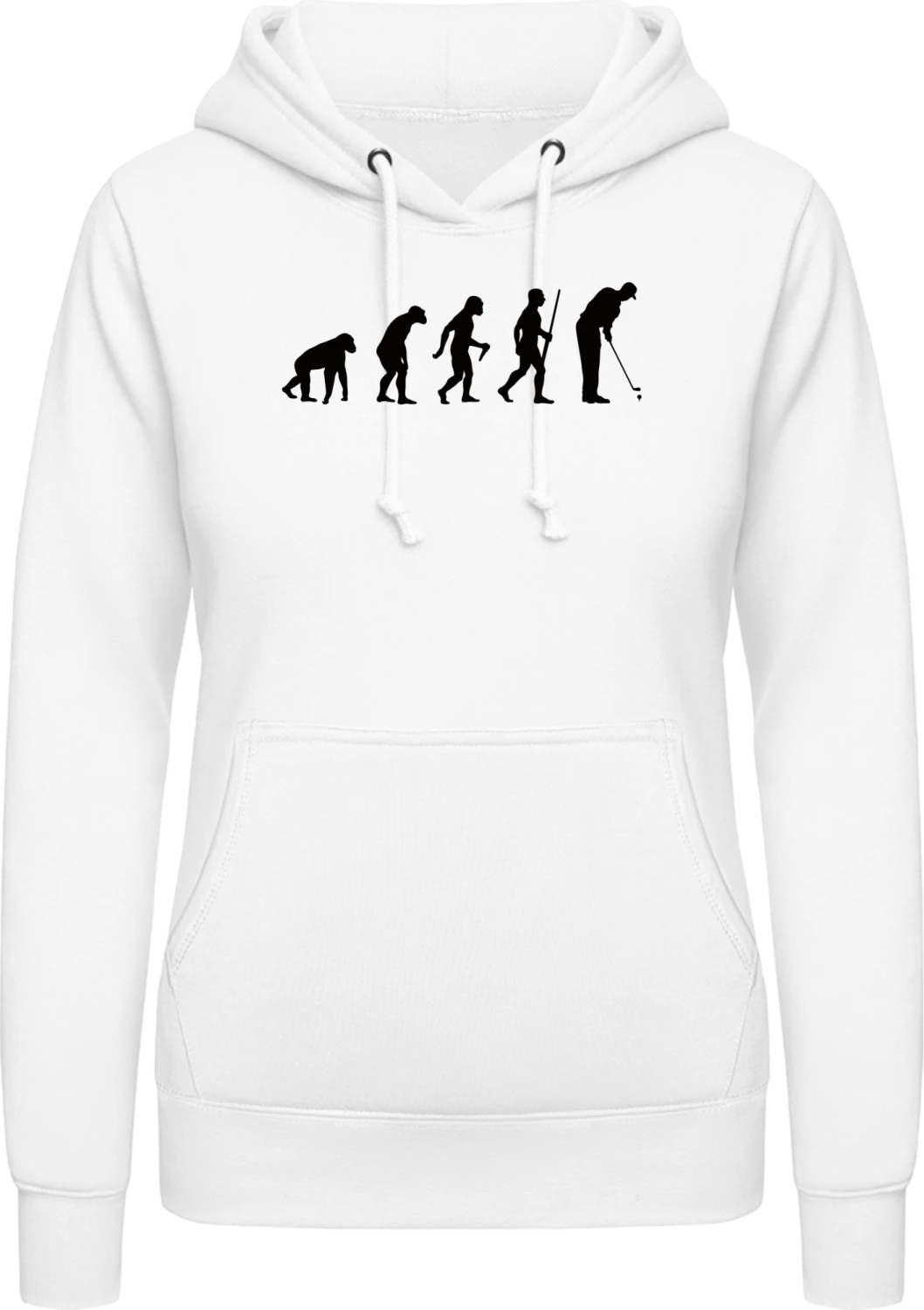 Evolution of a Golfer - Arctic white AWDis ladies hoodie - Front