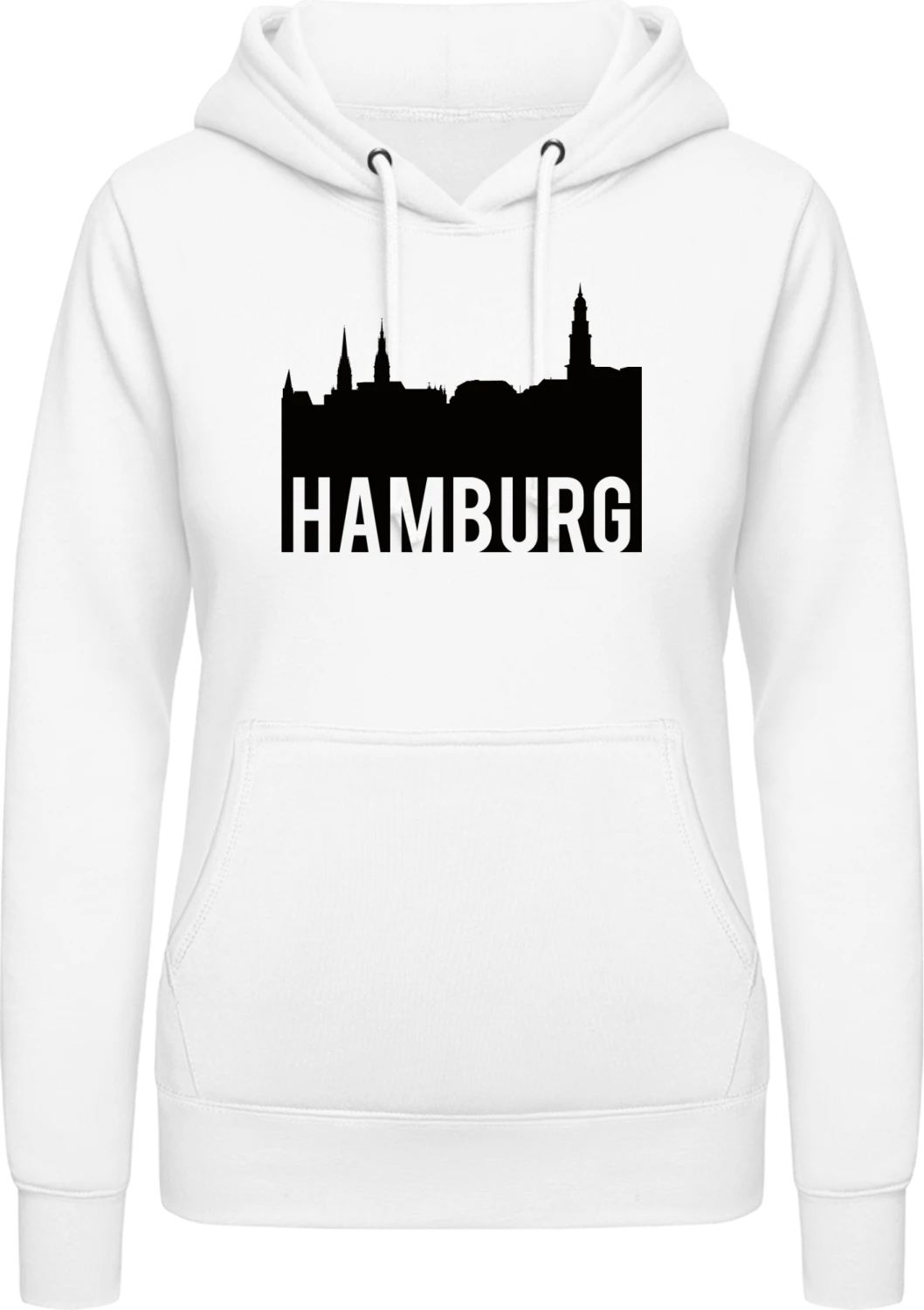 Hamburg Skyline - Arctic white AWDis ladies hoodie - Front