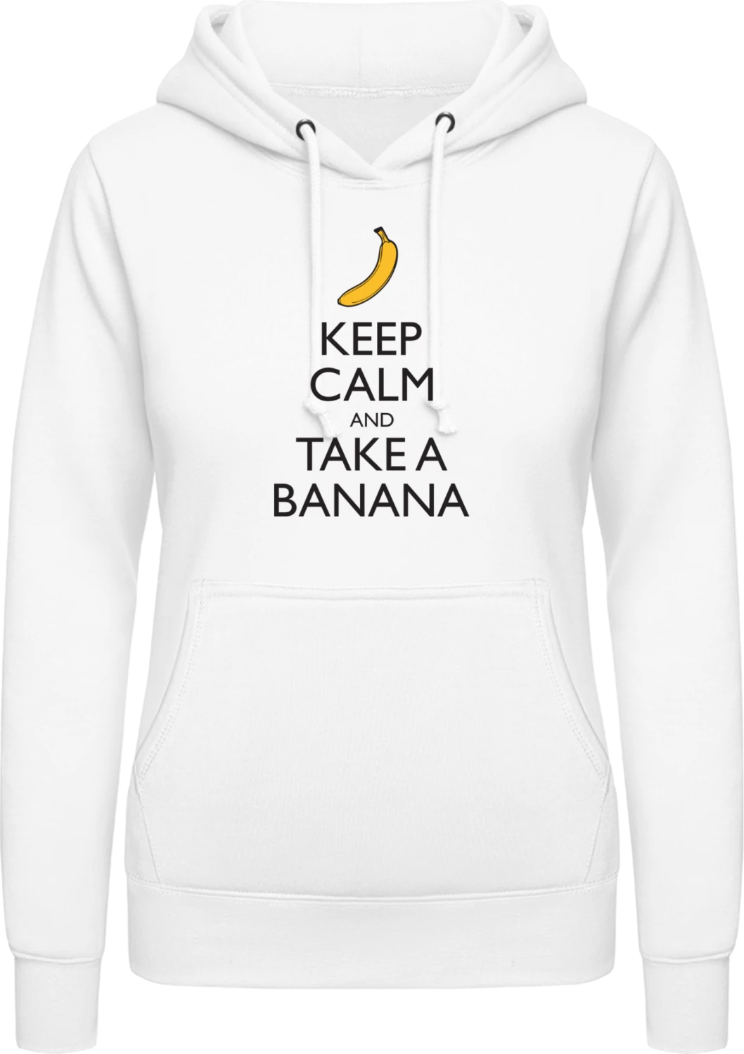 Keep Calm and Take a Banana - Arctic white AWDis ladies hoodie - Front