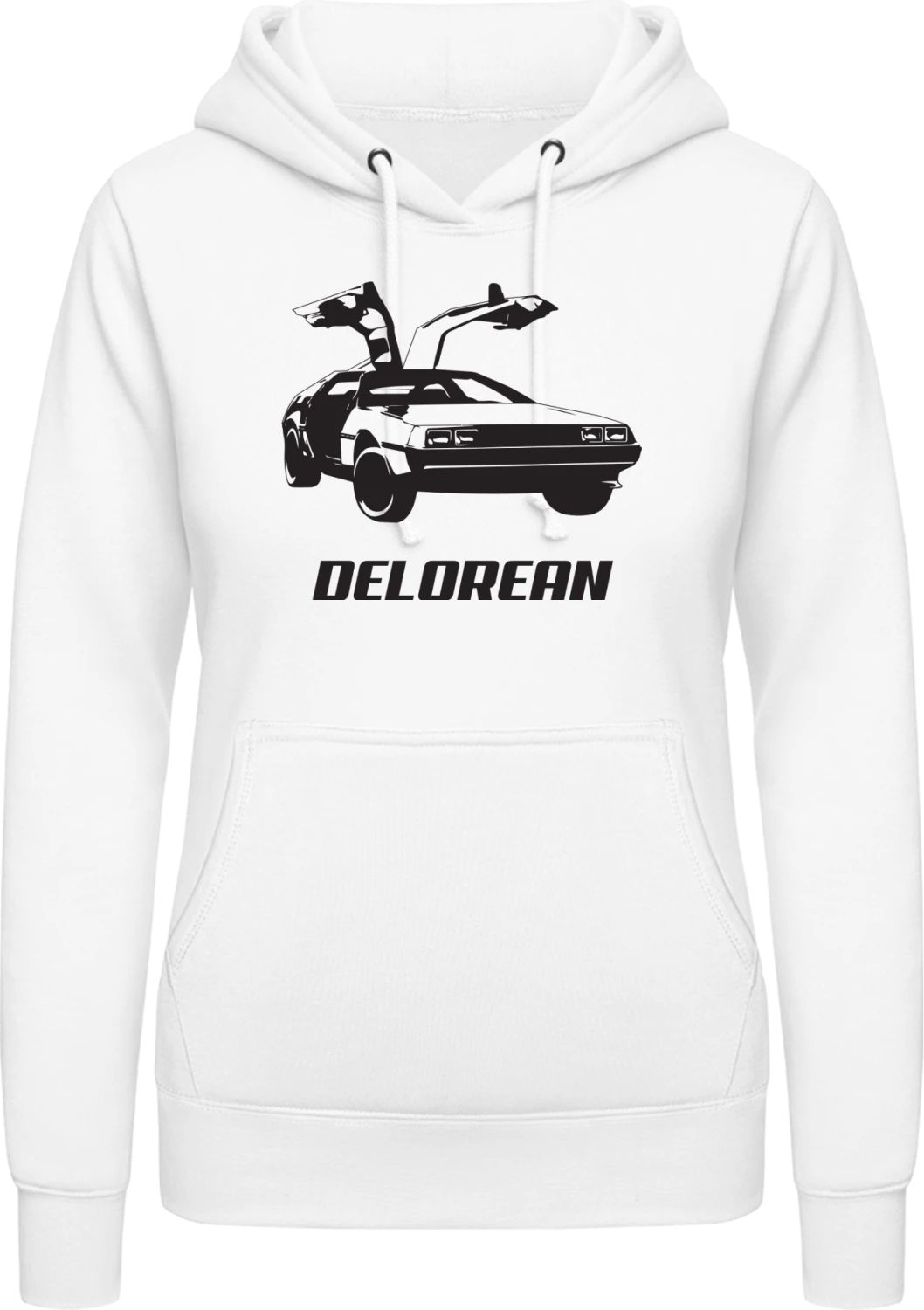 Delorean Retro Car - Arctic white AWDis ladies hoodie - Front